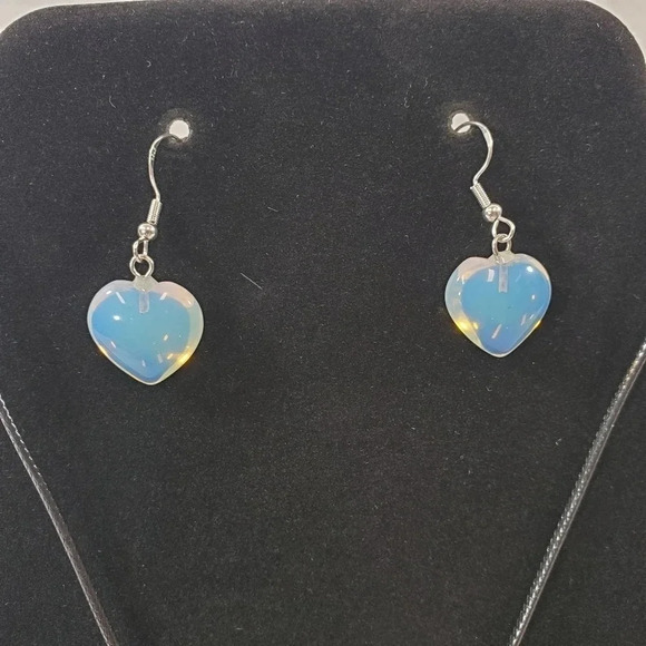 Opalite Heart Earring and Necklace Set - Picture 7 of 8